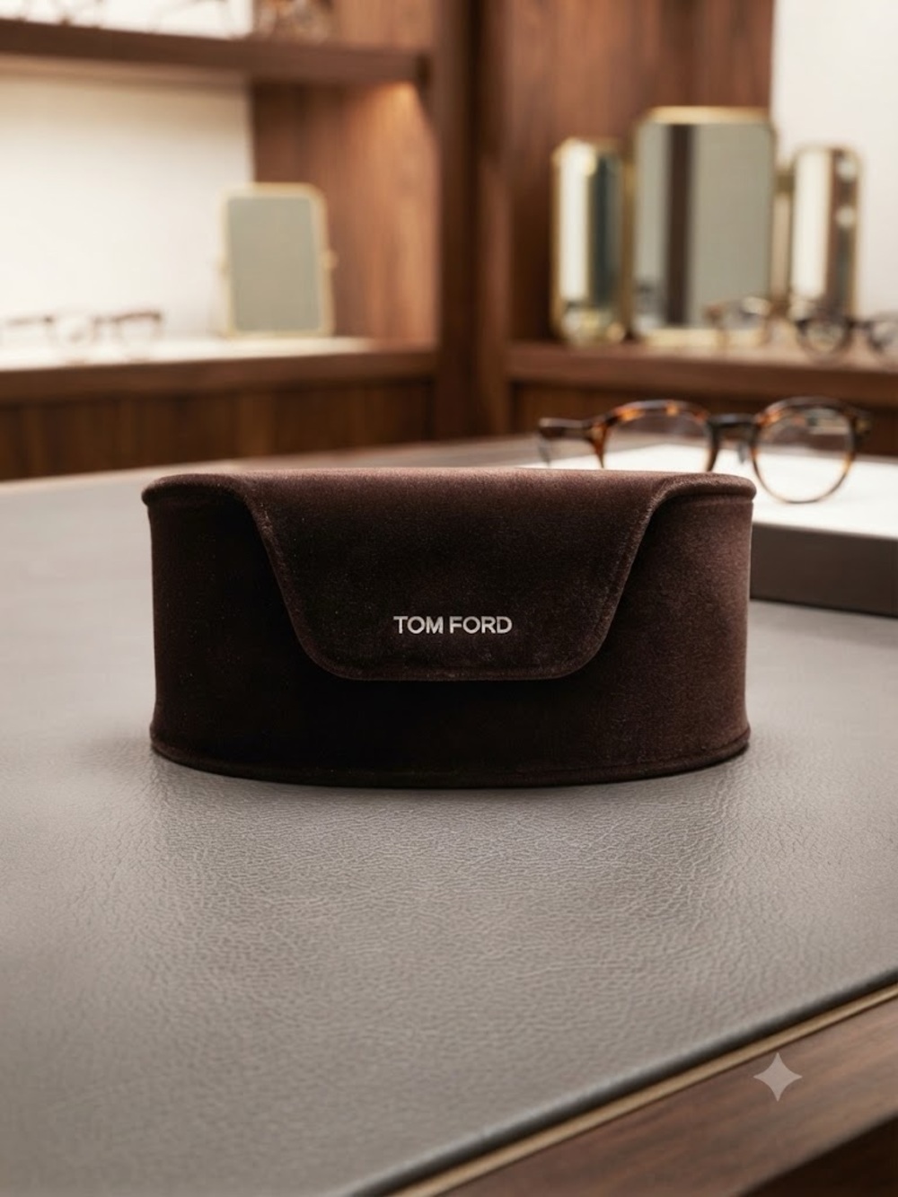 Tom Ford Brown Velvet Hard Eyeglass Sunglasses Case Luxury Designer Unisex